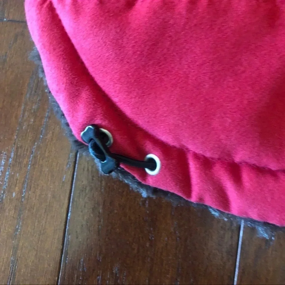Red dog Faux Suede Coat Large
